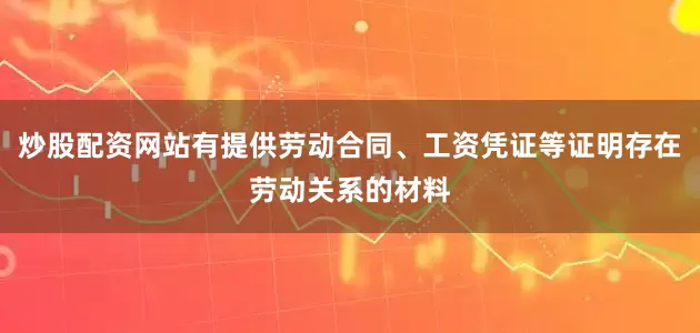 炒股配资网站有提供劳动合同、工资凭证等证明存在劳动关系的材料