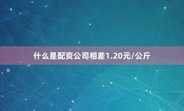 什么是配资公司相差1.20元/公斤